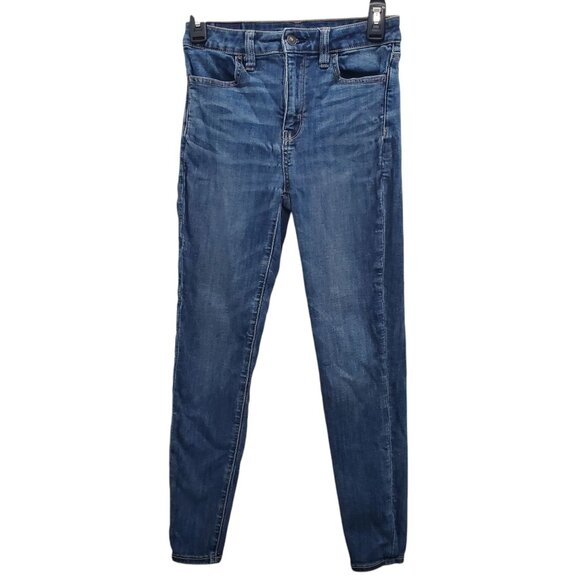 American Eagle Ne(x)t Level Stretch Super‎ Hi-Rise Jegging Medium Wash Jeans 0 S - Picture 1 of 9